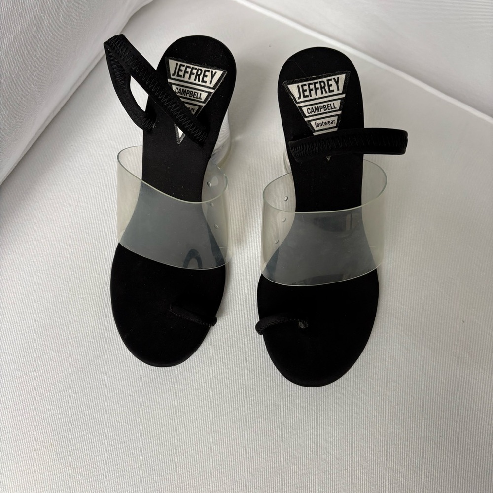 Jeffrey Campbell Black and Clear Women's Sandals NWOB